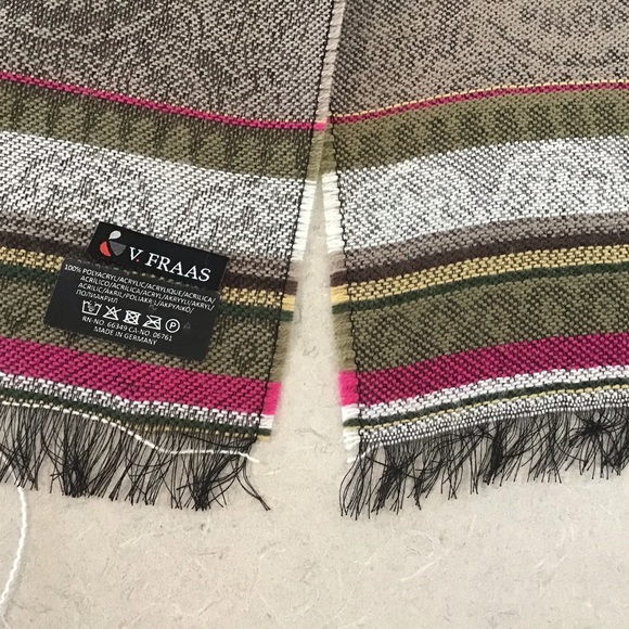 2/$25 V. Fraas Rectangular Taupe Paisley Scarf - Picture 8 of 16